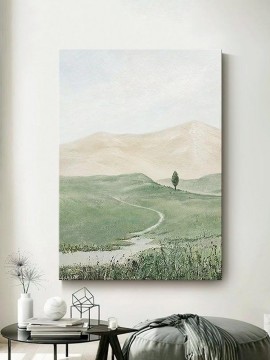   - abstrait paysage Monts arbre art mural minimalisme